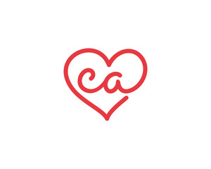 Lowercase letter ca and heart 1