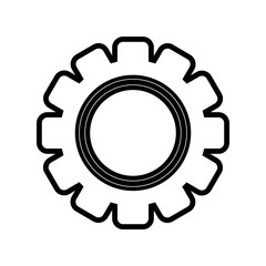 flat line monocromatic gear over white background  vector illustration