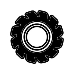 flat line monocromatic gear over white background  vector illustration