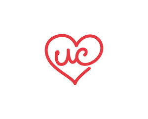 Lowercase letter uc and heart 1