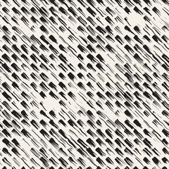 Vector seamless pattern with brush stripes and strokes. Black and white background with ink elements. Hand painted grunge texture.