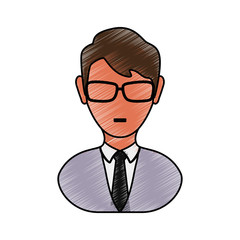 avatar businessman icon over white background colorful design vector illustration