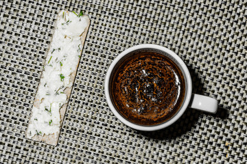healthy and simple breakfast with a coffee