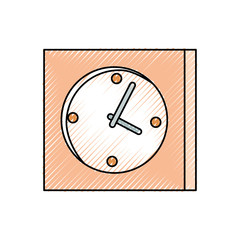 clock icon over white background colorful design vector illustration
