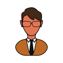 avatar businessman icon over white background colorful design vector illustration