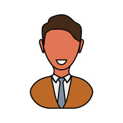 avatar businessman icon over white background colorful design vector illustration