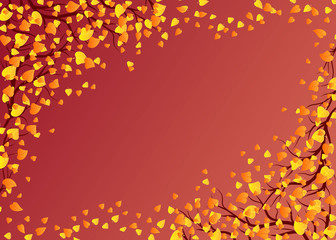 fall background. leaves flying in the air.