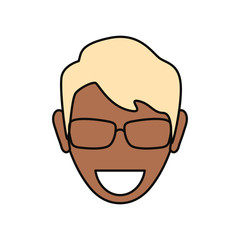 man with glasses icon over white background vector illustration