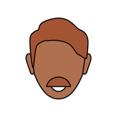 man with mustache icon over white background vector illustration