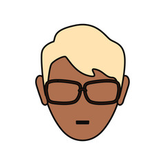 Fototapeta premium man with glasses icon over white background vector illustration