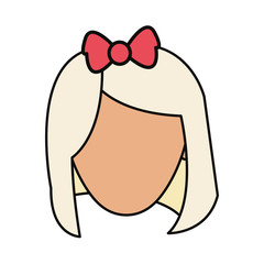 avatar woman face icon over white background colorful design vector illustration
