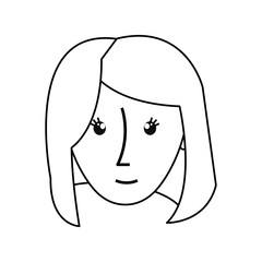 cartoon  woman face icon over white background vector illustration