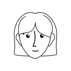 cartoon  woman face icon over white background vector illustration