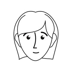 cartoon  woman face icon over white background vector illustration