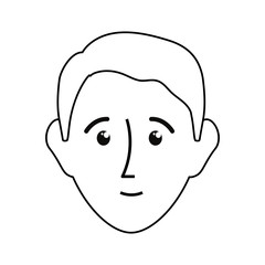 cartoon man face icon over white background vector illustration