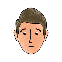 cartoon man face icon over white background colorful design vector illustration