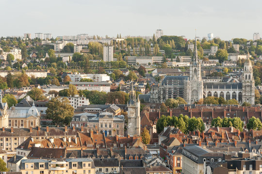 Panorama of Evreux, capital of Eure department, France

