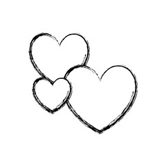 hearts icon over white background vector illustration