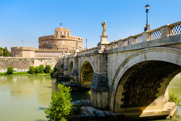 Obraz premium Castel Sant'Angelo and the Ponte Sant'Angelo in Rome