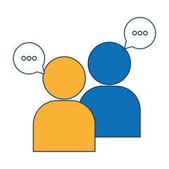 people with speech bubbles icon over white background vector illustration