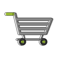 shopping cart icon over white background vector illustration