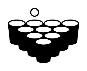 Obraz premium Beer pong or beirut drinking game with cups with ball flat vector icon for apps and websites
