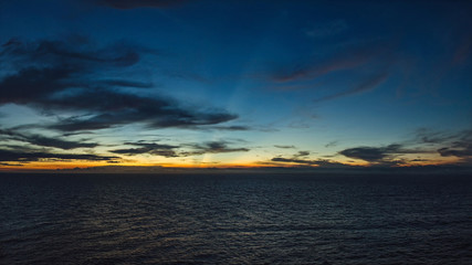 A colourful picturesque sunset in the Indian ocean