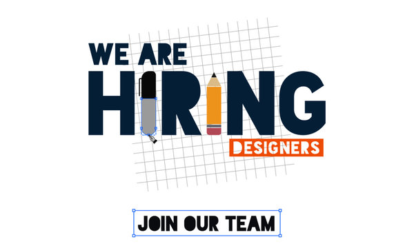 We Are Hiring Designers. Template Design For Recruitment Agency Broadcasting. Graphic Designer Artist Required. 