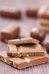 Pile of chocolate with nuts