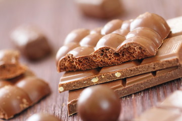 Pile of chocolate with nuts