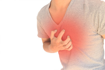 胸の痛み, 発作や兆候を感じる男性 Heart attack or stroke symptom, man having heartache