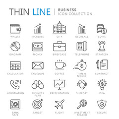 Collection of business thin line icons