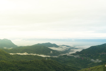 View nature mountain sky and fog phu tubberk thailand
