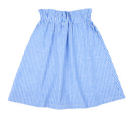 Beautiful striped mini skirt isolated on white