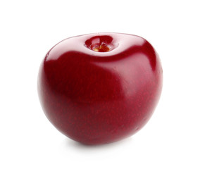 Juicy red cherry, isolated on white