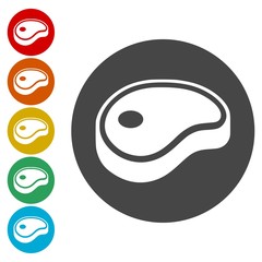 Steak icons set - Illustration 