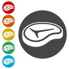 Steak icons set - Illustration 
