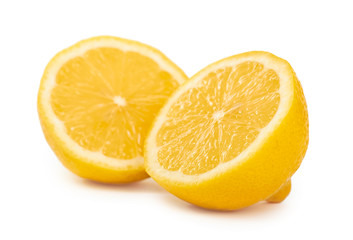 Vitamin yellow lemon. Isolated on white background