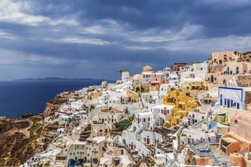 View of the city of Oia. Santorini Island in Greece