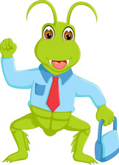 strong grasshopper cartoon bring bag