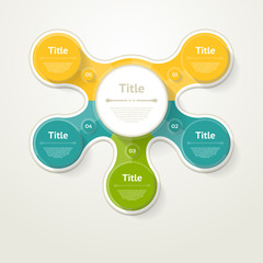 Vector infographic template for diagram, graph, presentation and chart. Business concept with 5 options, parts, steps or processes