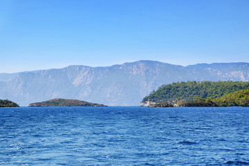 Beautiful view from sea on coast