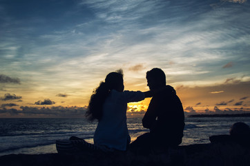 A love couple near the sea