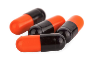 Antibiotic color pills on a isolated