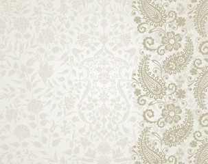 Obraz premium wedding card design, paisley floral pattern , India