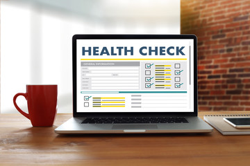 Digital HEALTH CHECK Concept working with computer interface as medical Healthcare