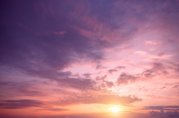 Naklejka na ściany i meble Very gentle sunset on the palate of a soft pink color.