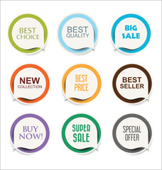 Modern sale sticker and tag colorful collection