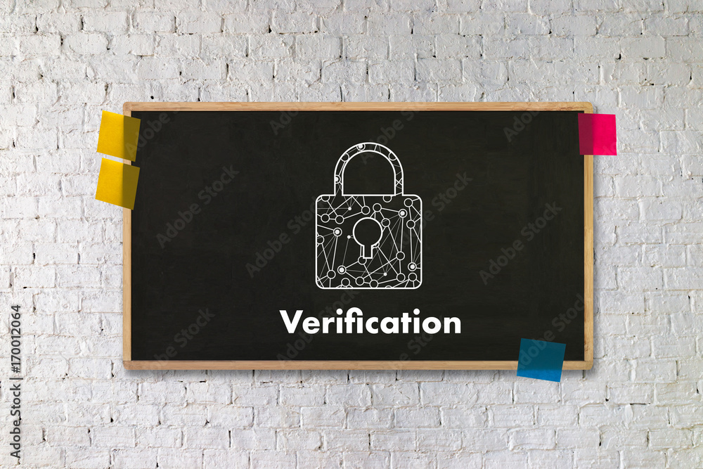 Poster verification action professionals working process performance password and register