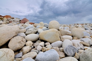 Paysages de la c&ocirc;te sur l'&icirc;le Grande en Bretagne